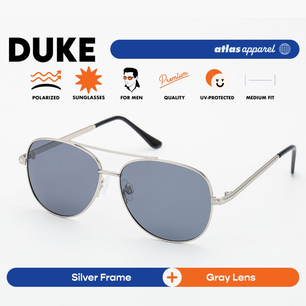 Atlas Apparel DUKE Polarized Sunglasses for Men (Size 56) - UV Protection, Polarized