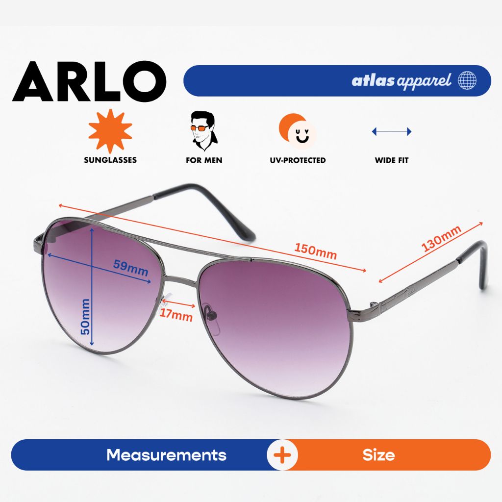 Atlas Apparel ARLO UV Protected Sunglasses for Men (Size 59) - UV Protection, Sunglasses for Men
