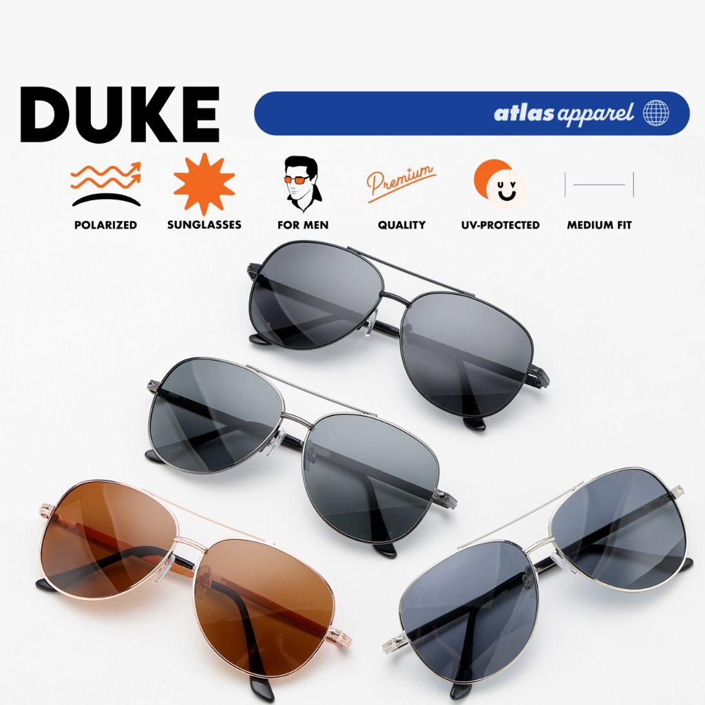 Atlas Apparel DUKE Polarized Sunglasses for Men (Size 56) - UV Protection, Polarized