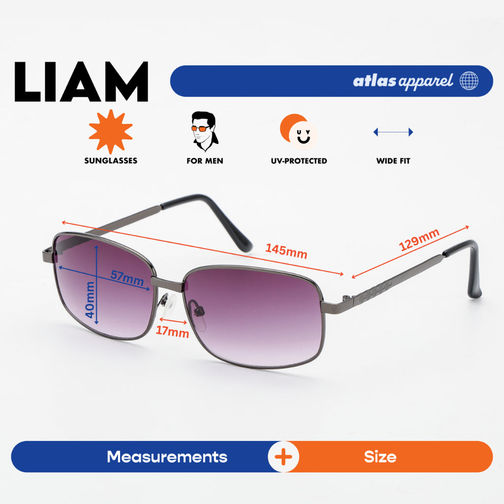 Atlas Apparel LIAM UV Protected Sunglasses for Men (Size 57) - UV Protection, Sunglasses for Men