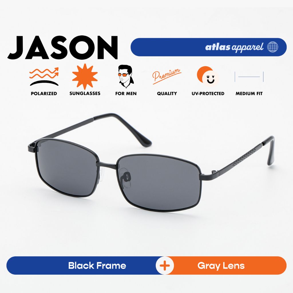 Atlas Apparel JASON Polarized Sunglasses for Men (Size 54) - UV Protection, Polarized
