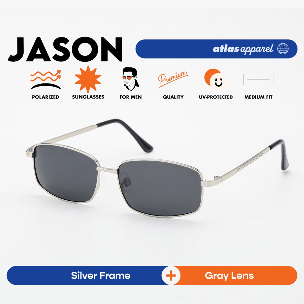 Atlas Apparel JASON Polarized Sunglasses for Men (Size 54) - UV Protection, Polarized