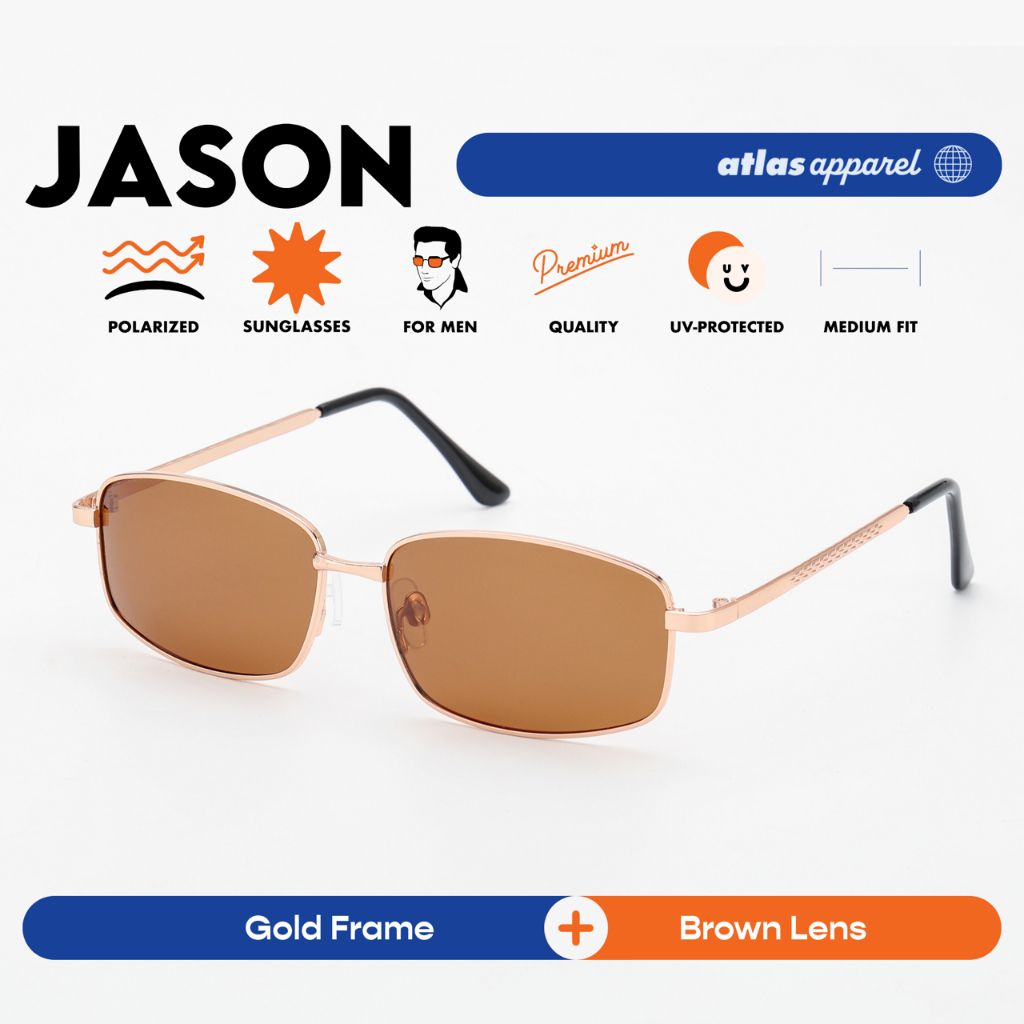 Atlas Apparel JASON Polarized Sunglasses for Men (Size 54) - UV Protection, Polarized