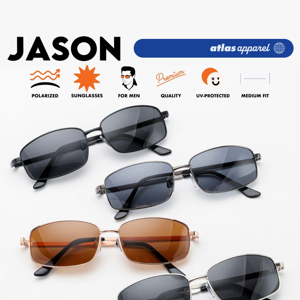 Atlas Apparel JASON Polarized Sunglasses for Men (Size 54) - UV Protection, Polarized