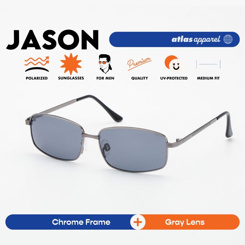 Atlas Apparel JASON Polarized Sunglasses for Men (Size 54) - UV Protection, Polarized