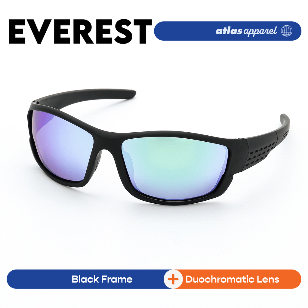 Atlas Apparel EVEREST UV Protected Sunglasses for Men (Size 55) - UV400, Wrap-around Frame, for Oval Face