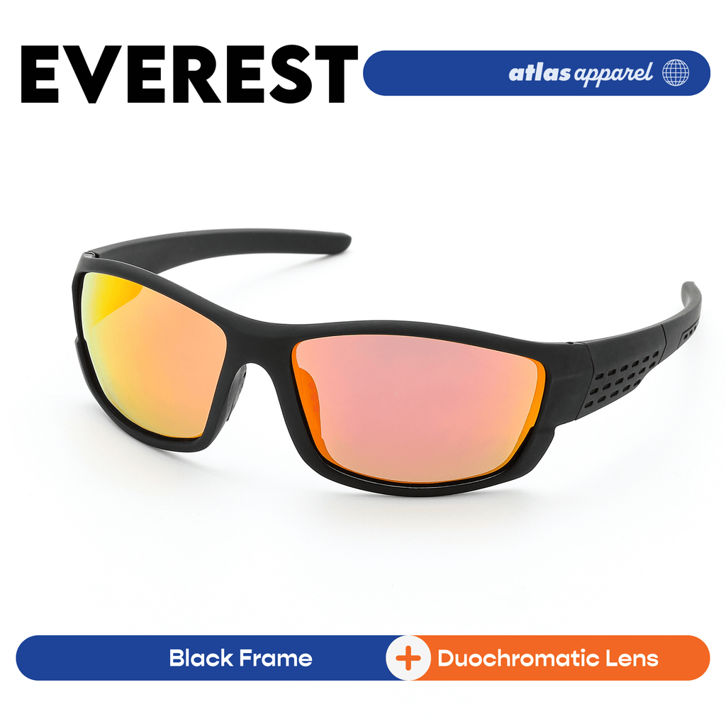 Atlas Apparel EVEREST UV Protected Sunglasses for Men (Size 55) - UV400, Wrap-around Frame, for Oval Face