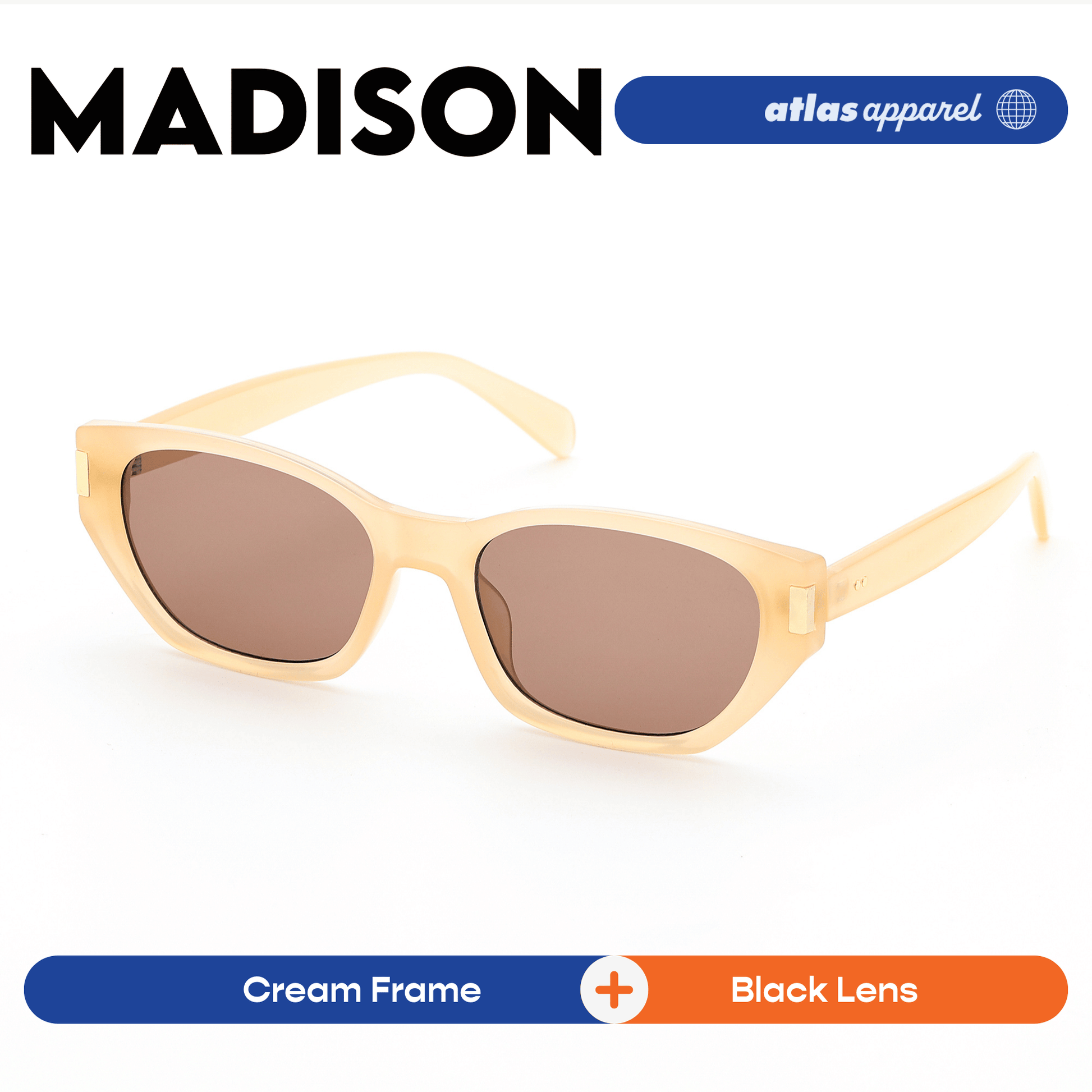 Atlas Apparel MADISON UV Protected Sunglasses for Women (Size 47) - UV400,Cat-eye Frame,for Oval Face