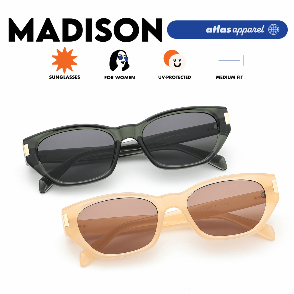 Atlas Apparel MADISON UV Protected Sunglasses for Women (Size 47) - UV400,Cat-eye Frame,for Oval Face