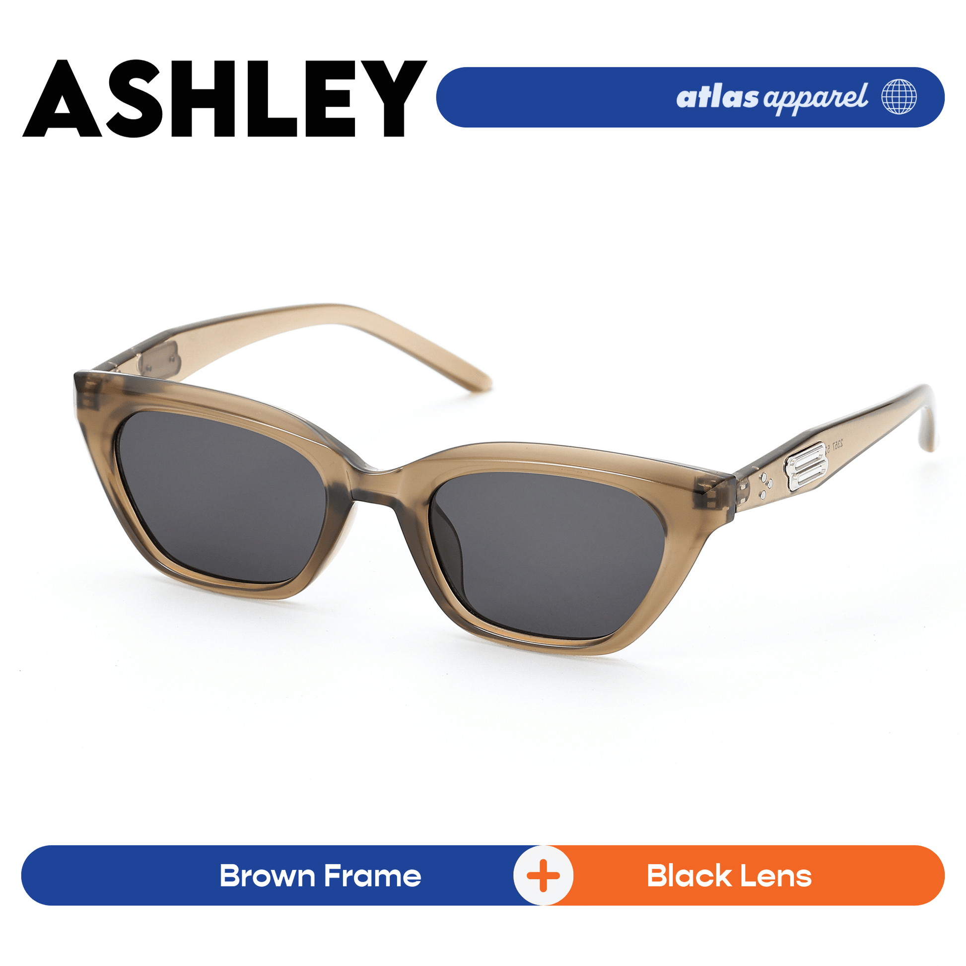 Atlas Apparel ASHLEY UV Protected Sunglasses for Women (Size 46) - UV400,Cat-eye Frame,for Oval Face