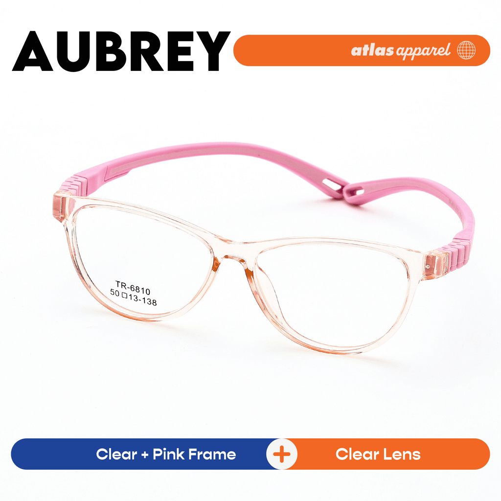 Atlas Apparel AUBREY Premium Kids Eyeglasses (Size 43) - Cat-eye Frame