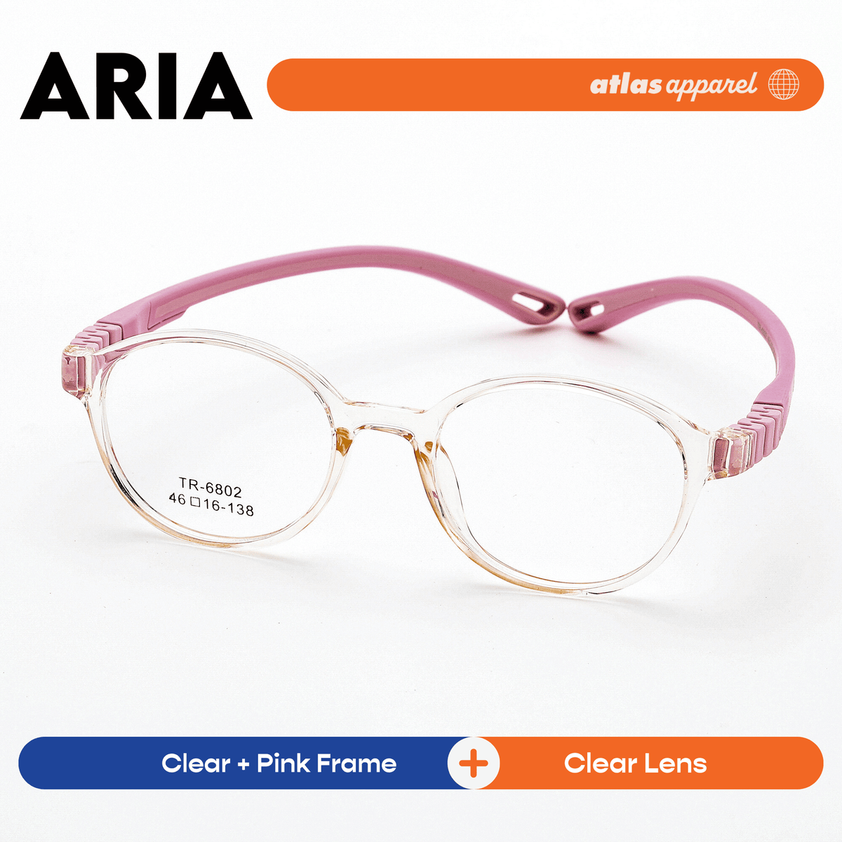 Atlas Apparel ARIA Premium Kids Eyeglasses (Size 42) - Round Frame