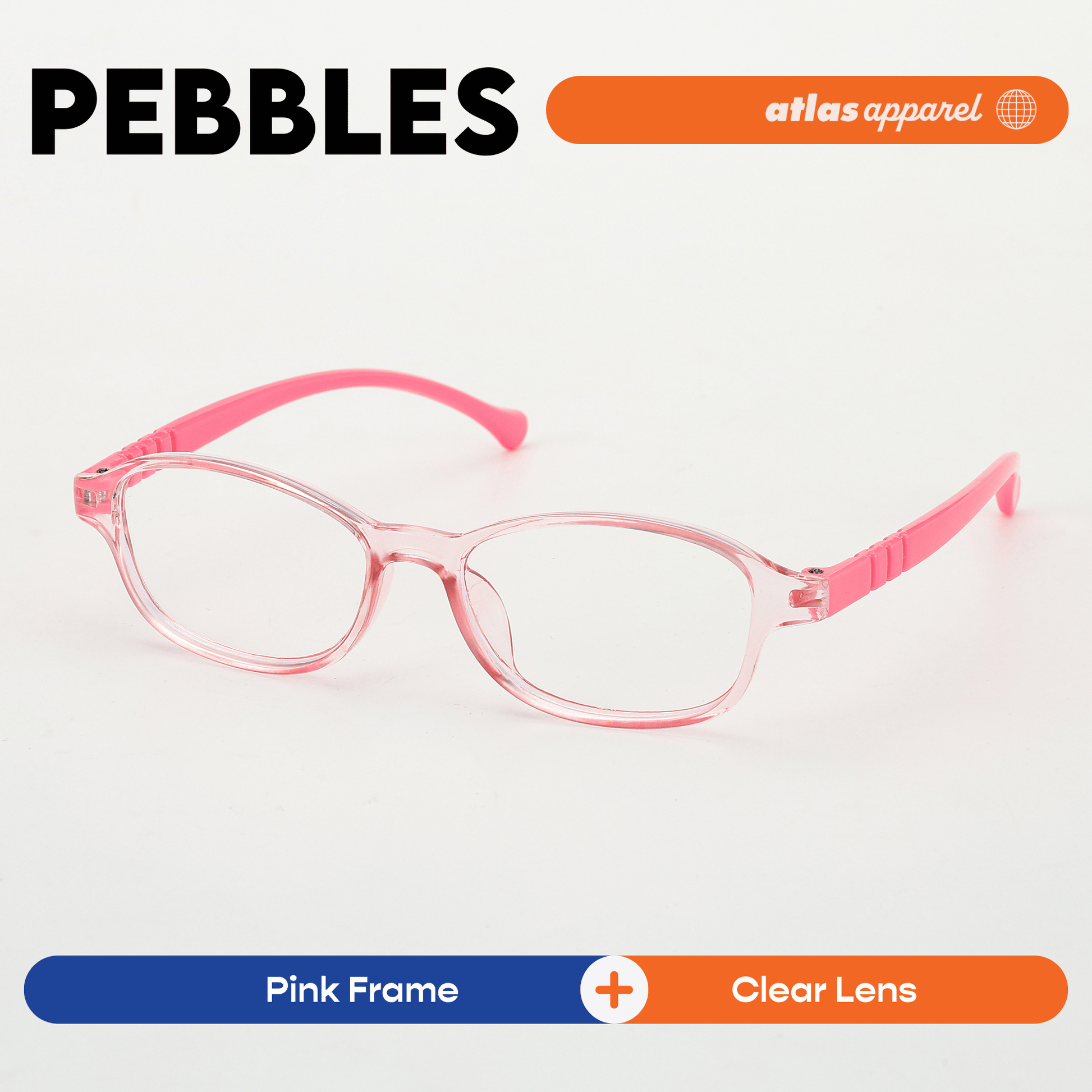 Atlas Apparel PEBBLES Blue Light Blocking Anti-Radiation Eyeglasses for Kids / Pre-Teens(Size 44) - Oval Frame