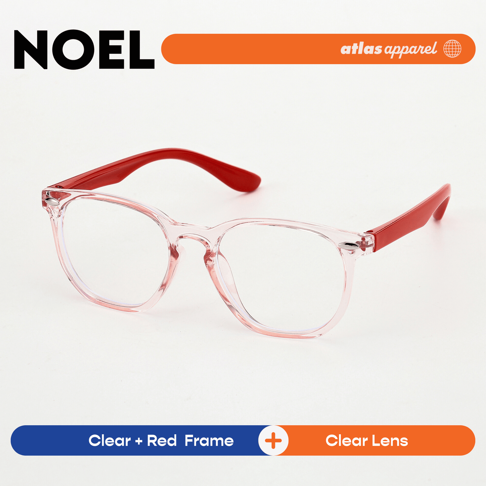 Atlas Apparel NOEL Blue Light Blocking Anti-Radiation Eyeglasses for Kids / Pre-Teens (Size 43) - Round Frame