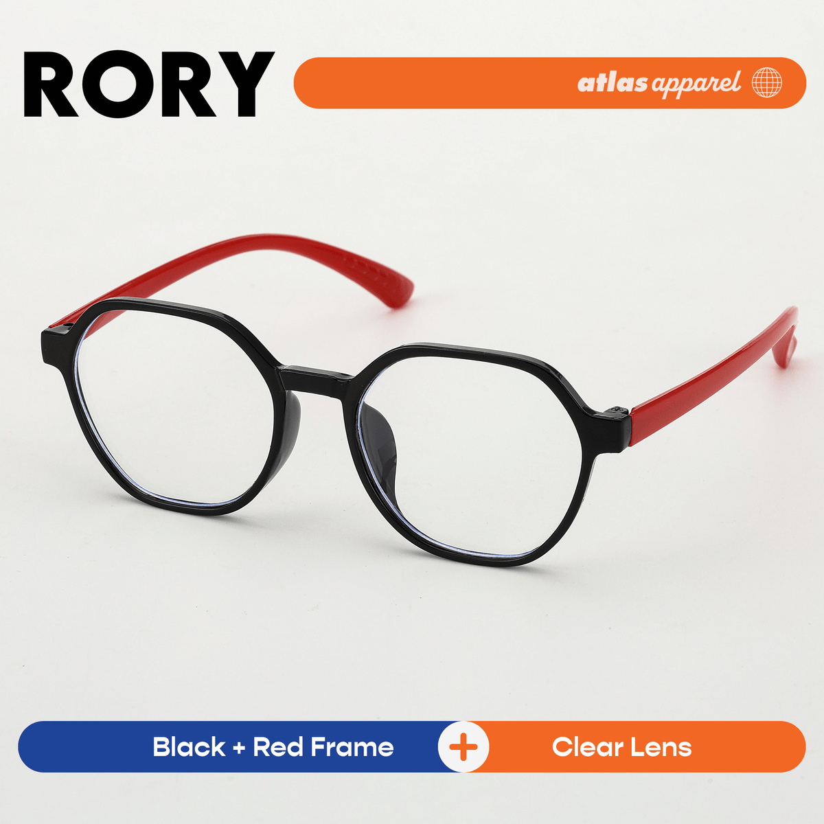 Atlas Apparel RORY Blue Light Blocking Anti-Radiation Eyeglasses for Kids / Pre-Teens (Size 43) - Round Frame