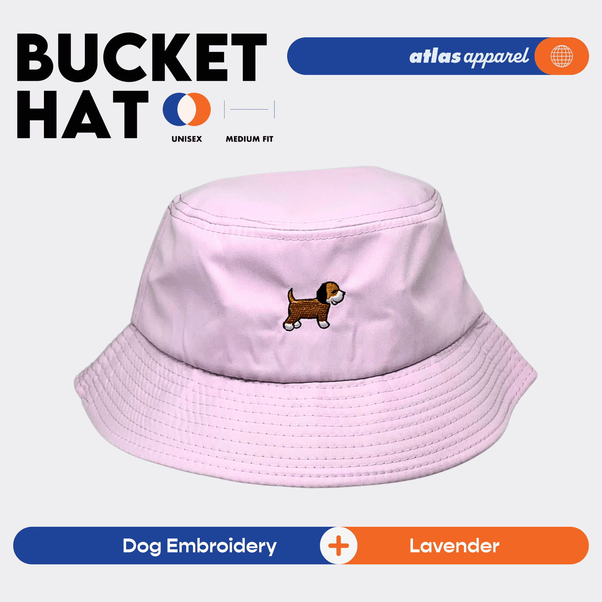Atlas Apparel BUCKET HAT Unisex Embroidery Sun Hat Breathable Unisex Bucket Hat For Men and Women