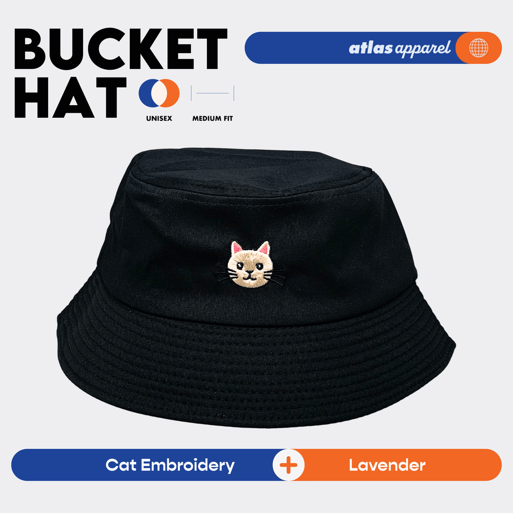 Atlas Apparel BUCKET HAT Unisex Embroidery Sun Hat Breathable Unisex Bucket Hat For Men and Women