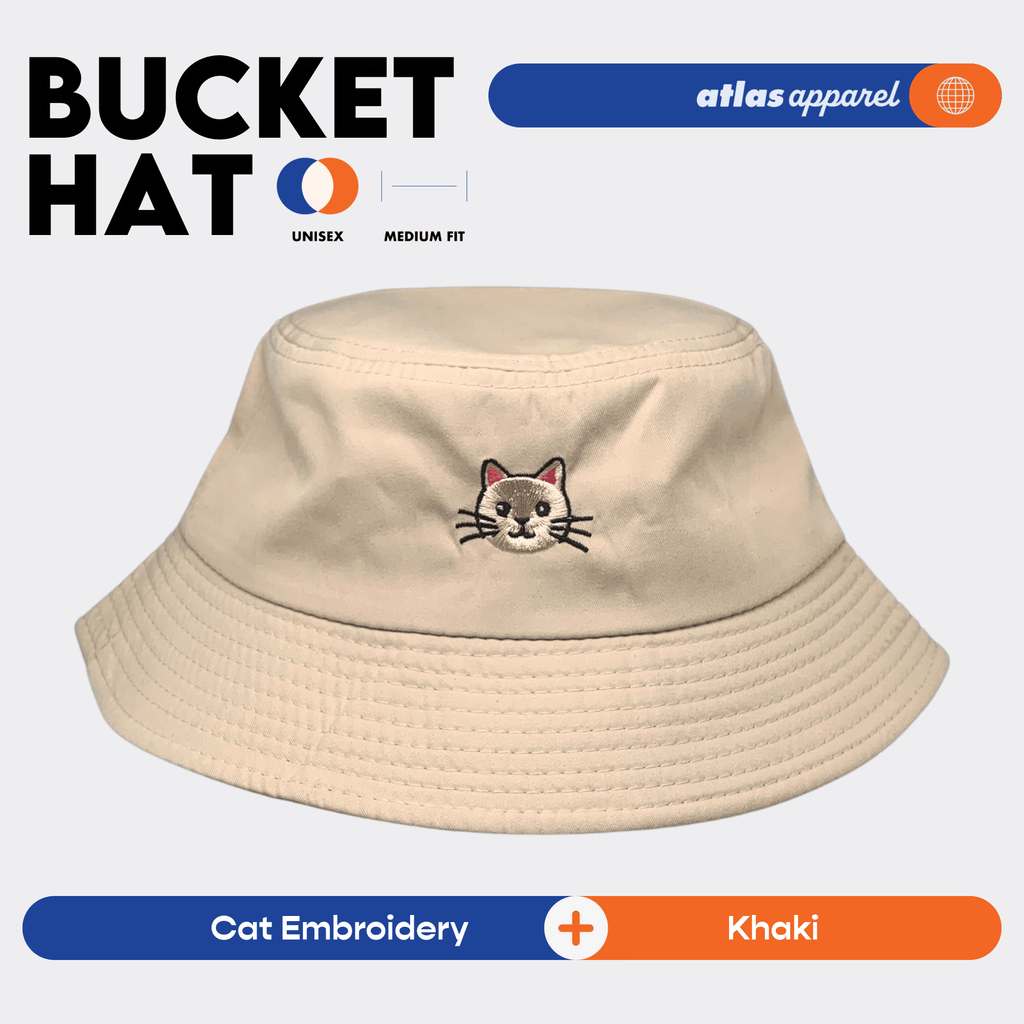 Atlas Apparel BUCKET HAT Unisex Embroidery Sun Hat Breathable Unisex Bucket Hat For Men and Women