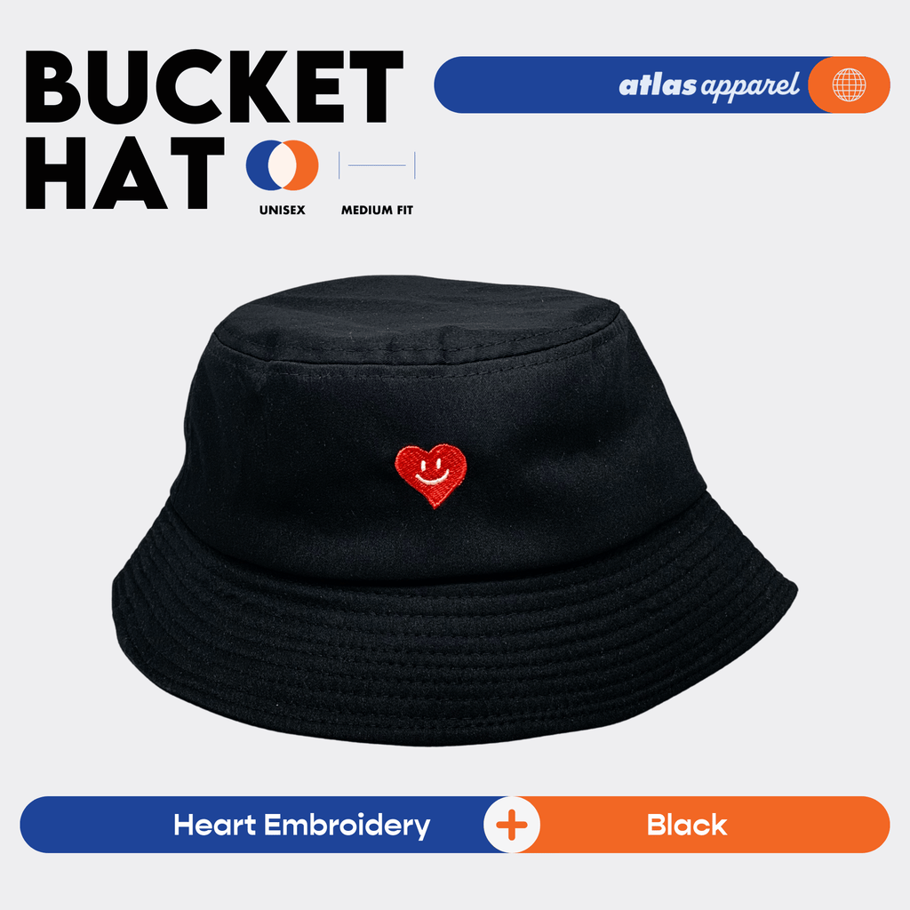 Atlas Apparel BUCKET HAT Unisex Embroidery Sun Hat Breathable Unisex Bucket Hat For Men and Women