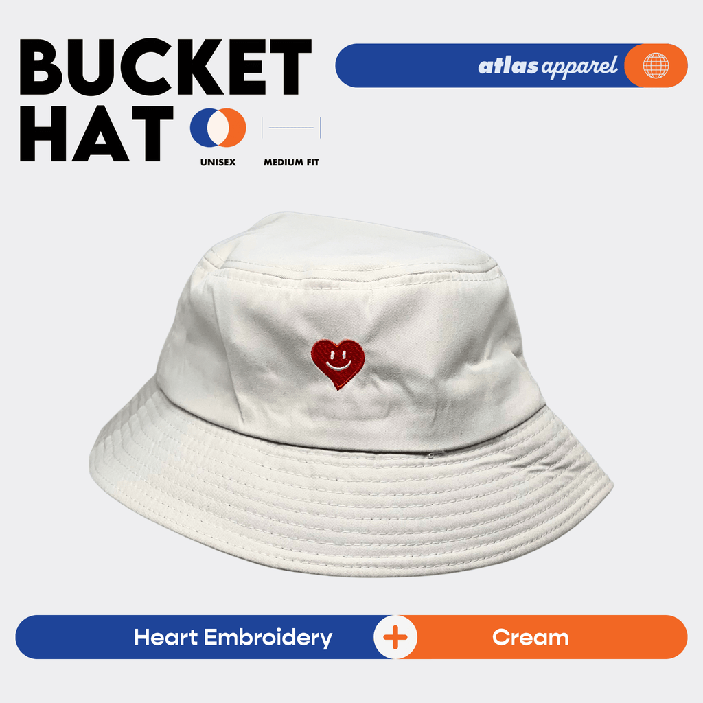 Atlas Apparel BUCKET HAT Unisex Embroidery Sun Hat Breathable Unisex Bucket Hat For Men and Women