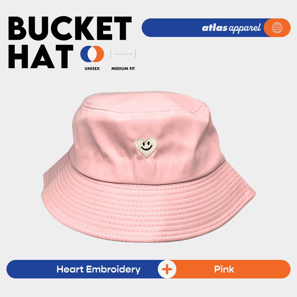 Atlas Apparel BUCKET HAT Unisex Embroidery Sun Hat Breathable Unisex Bucket Hat For Men and Women