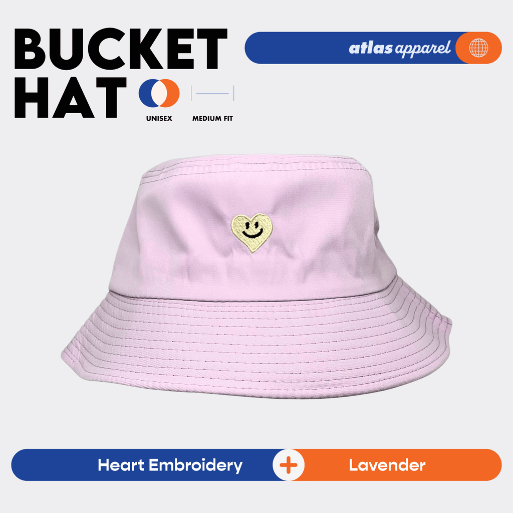 Atlas Apparel BUCKET HAT Unisex Embroidery Sun Hat Breathable Unisex Bucket Hat For Men and Women