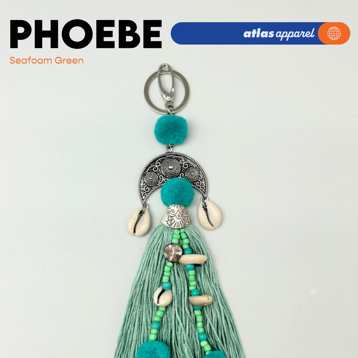 Atlas Apparel PHOEBE Bohemian Tassel Keychain Bag Charm – Summer Essential