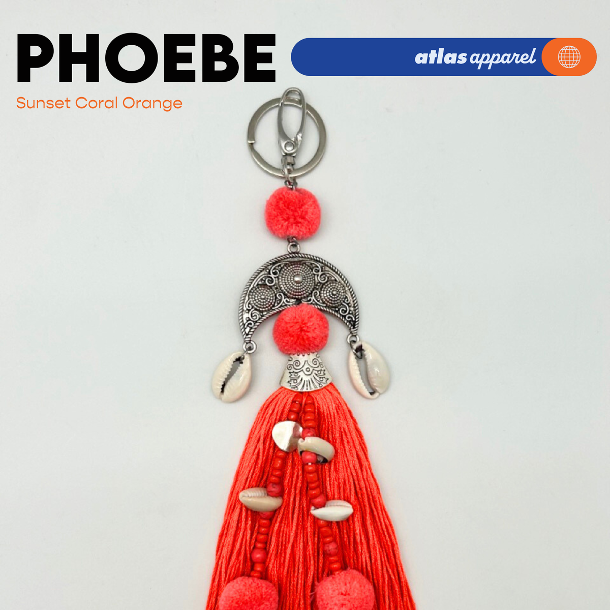 Atlas Apparel PHOEBE Bohemian Tassel Keychain Bag Charm – Summer Essential