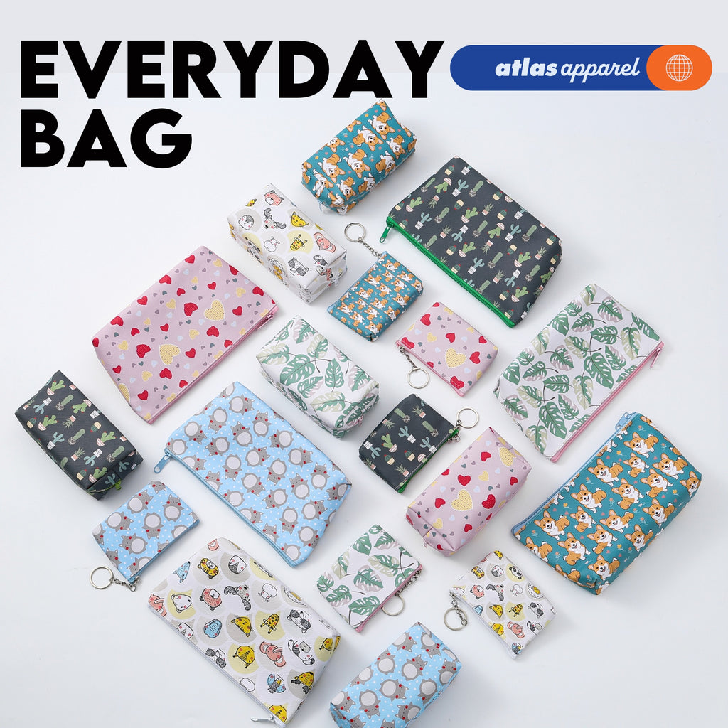 Atlas Apparel Everyday Zip Pouch Organizer - Small Medium Large Bag