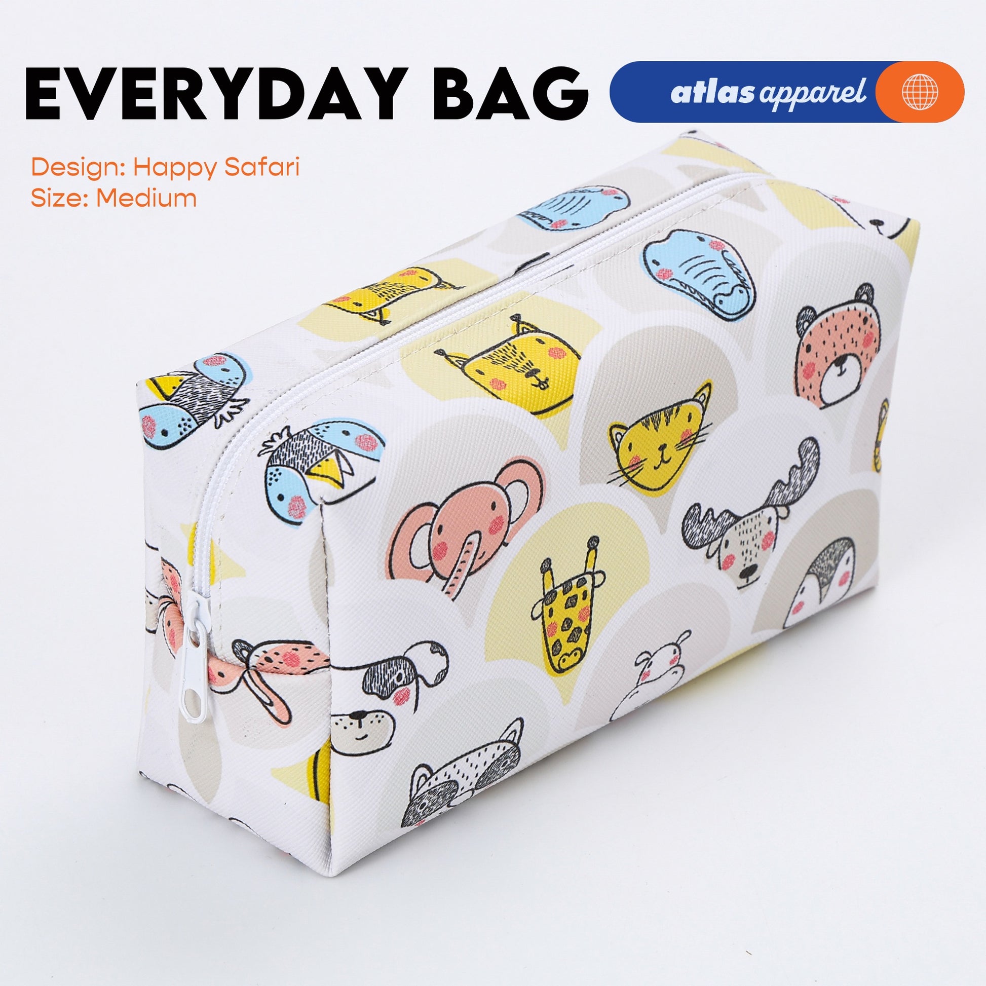 Atlas Apparel Everyday Zip Pouch Organizer - Small Medium Large Bag