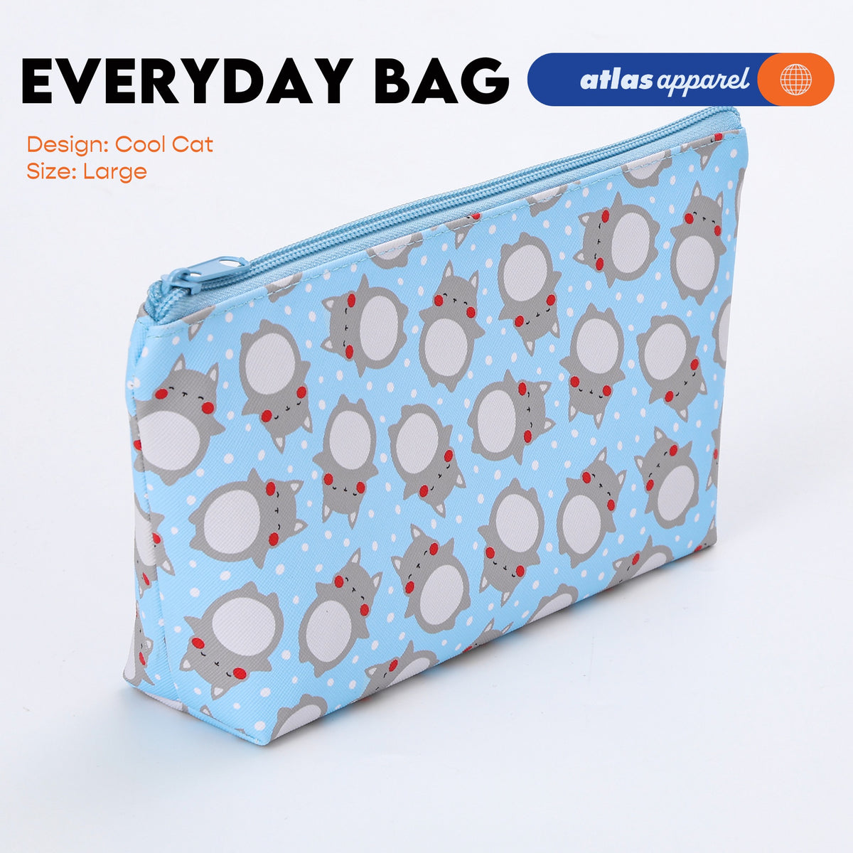 Atlas Apparel Everyday Zip Pouch Organizer - Small Medium Large Bag