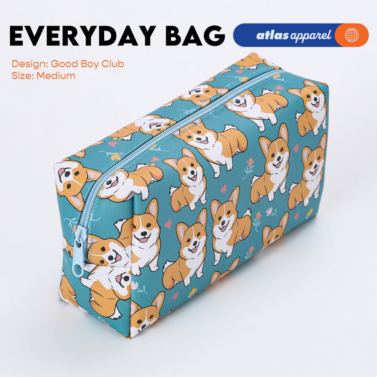 Atlas Apparel Everyday Zip Pouch Organizer - Small Medium Large Bag