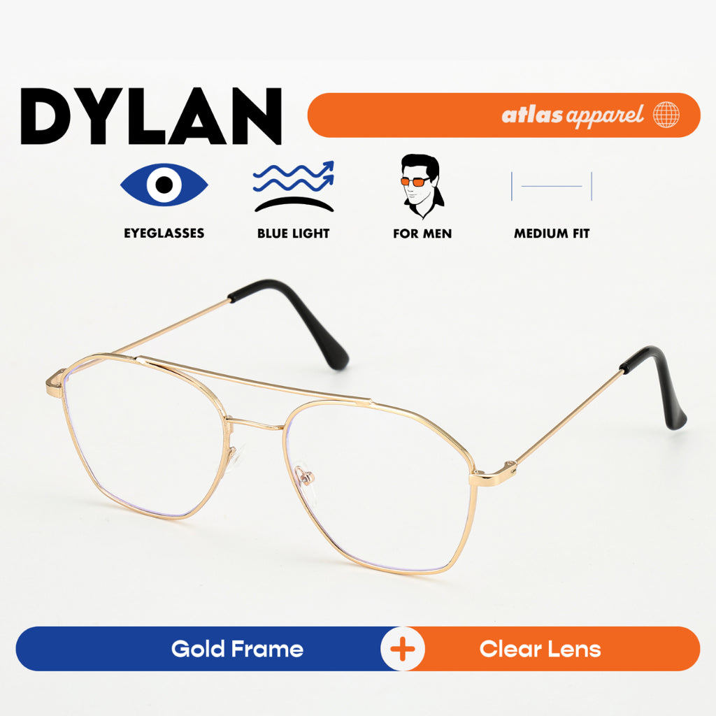 Atlas Apparel DYLAN Blue-Light Blocking Anti-Radiation Eyeglasses for Men (Size 54)