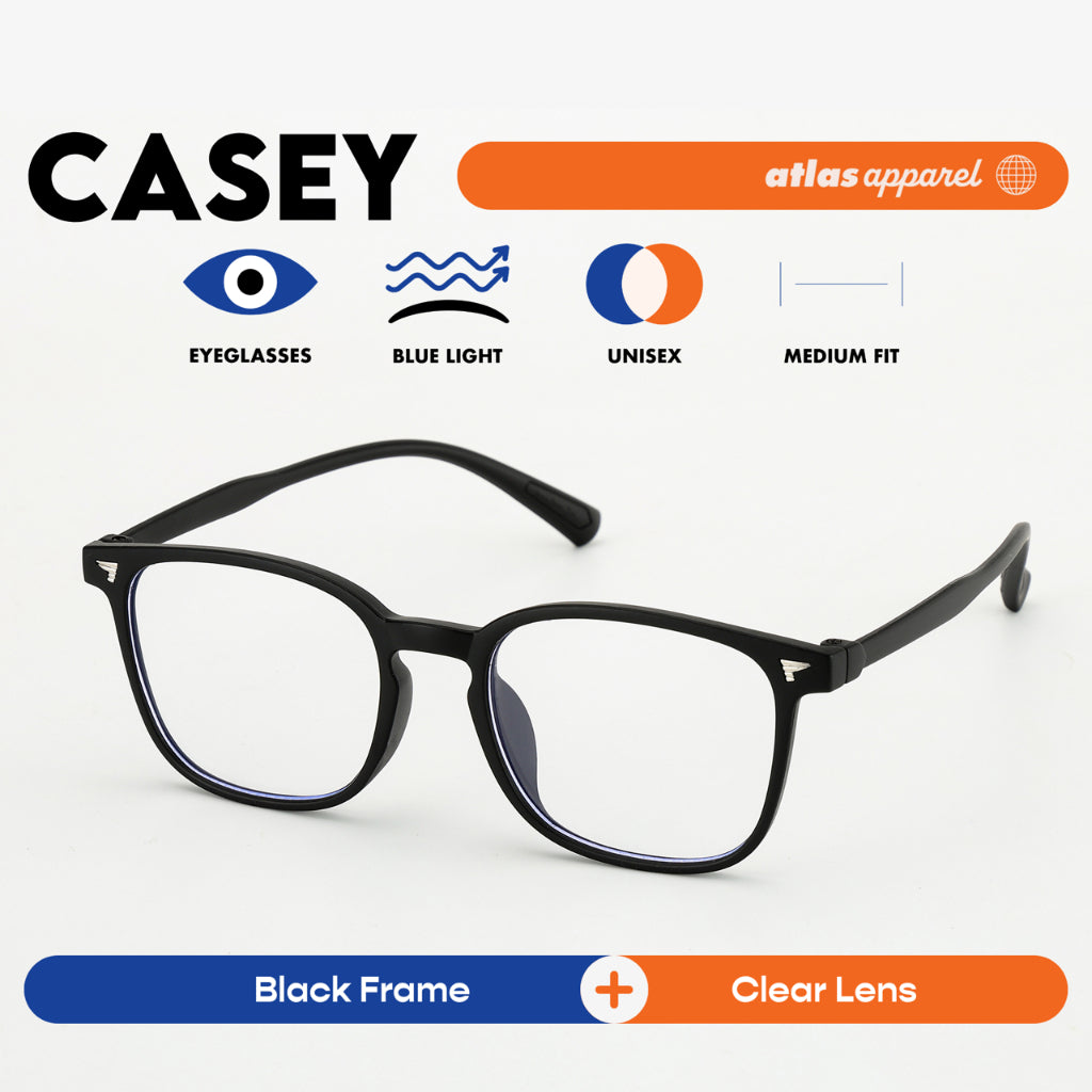 Atlas Apparel CASEY Blue-Light Blocking Anti-Radiation Eyeglasses for Men & Women (Size 51) - Unisex
