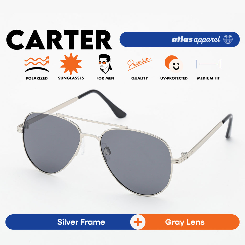 Atlas Apparel CARTER Polarized Sunglasses for Men (Size 54) - UV Protection, Polarized