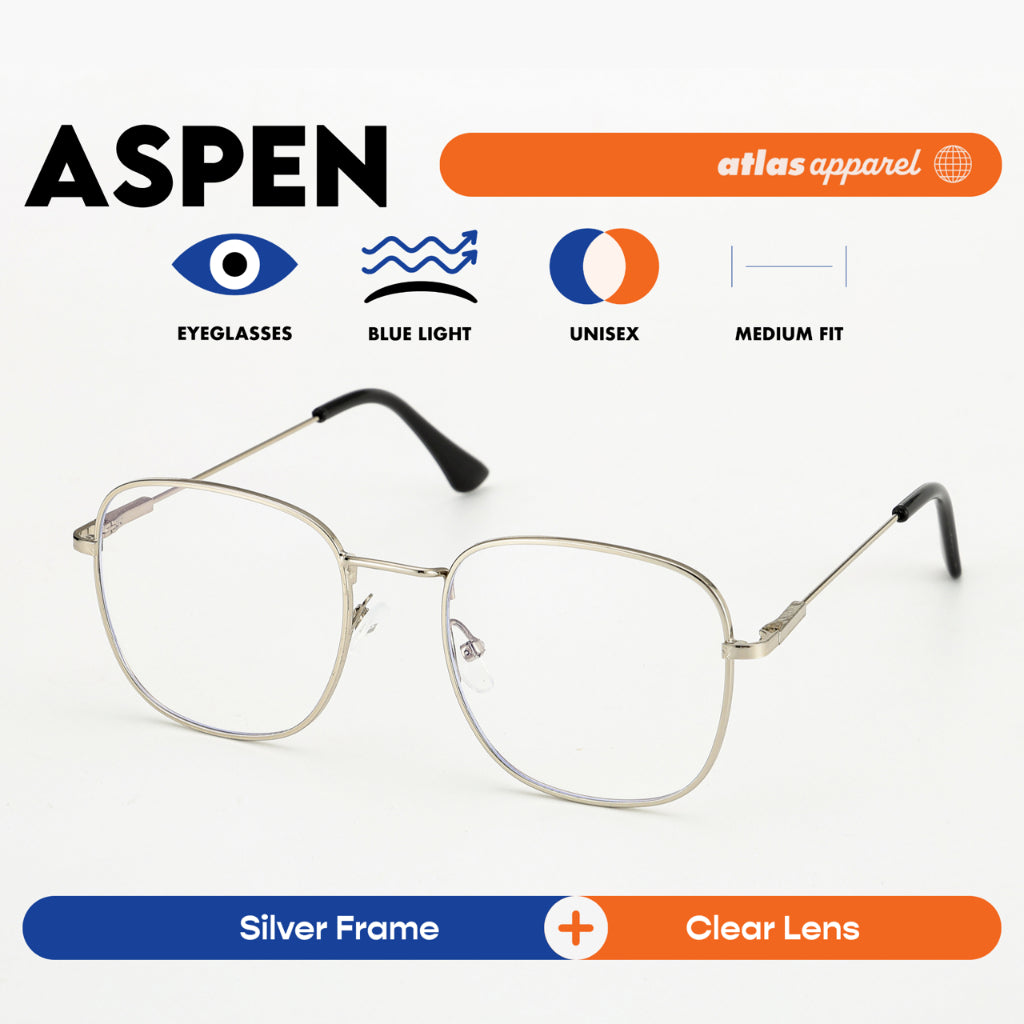 Atlas Apparel ASPEN Blue-Light Blocking Anti-Radiation Eyeglasses for Men & Women (Size 52) - Unisex