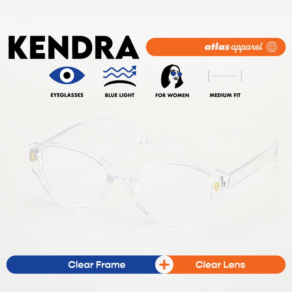 Atlas Apparel KENDRA Blue-Light Blocking Anti-Radiation Eyeglasses for Women (Size 53)
