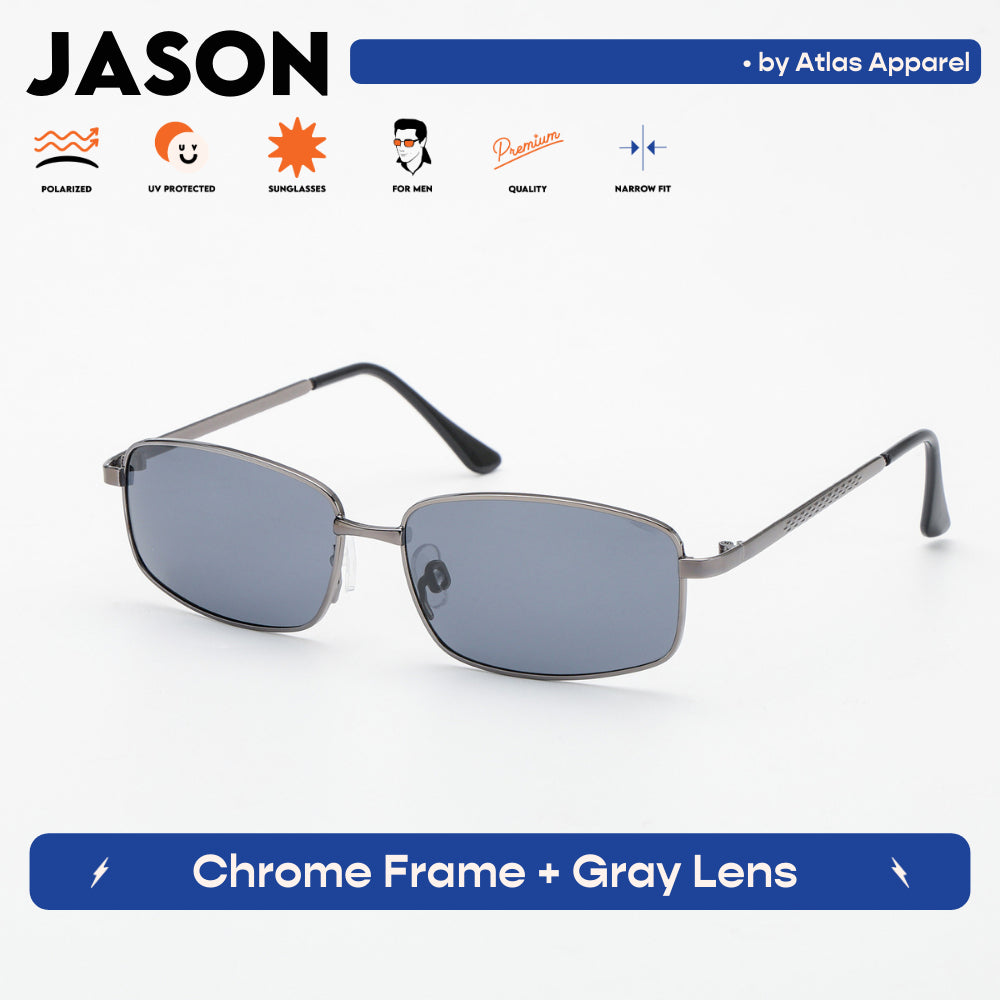 JASON Men's Polarized Oval Sunglasses (Size 54) - UV Protection, Medium Fit