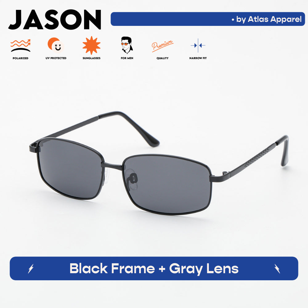 JASON Men's Polarized Oval Sunglasses (Size 54) - UV Protection, Medium Fit