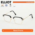 ELLIOT Mens Anti-Radiation Blue Light Blocker Square Framed Eyeglasses (Size 51) by Atlas Apparel