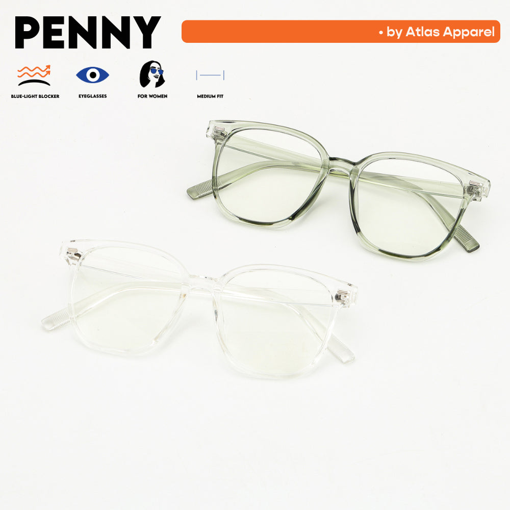 PENNY Womens Anti-Radiation Blue Light Blocker Square Framed Eyeglasses (Size 51) by Atlas Apparel