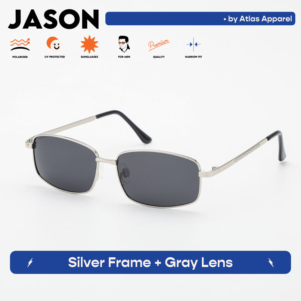 JASON Men's Polarized Oval Sunglasses (Size 54) - UV Protection, Medium Fit