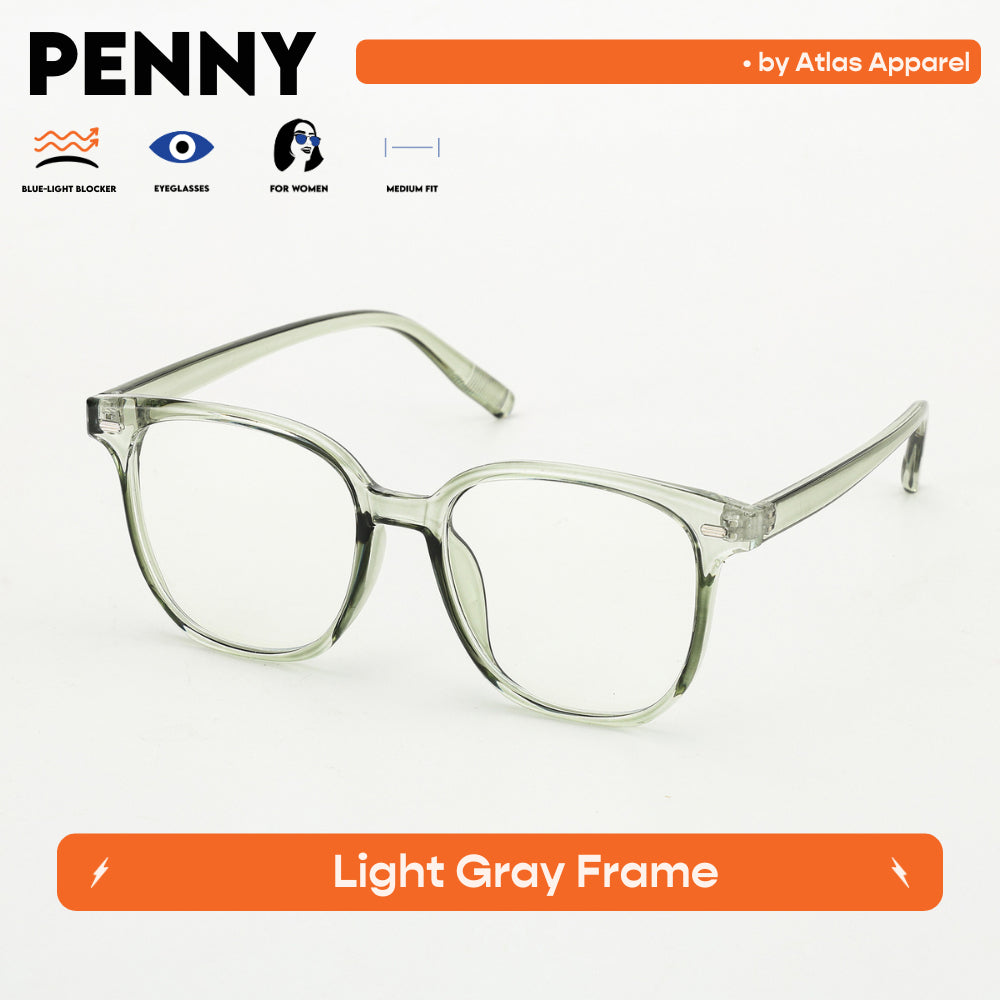 PENNY Womens Anti-Radiation Blue Light Blocker Square Framed Eyeglasses (Size 51) by Atlas Apparel