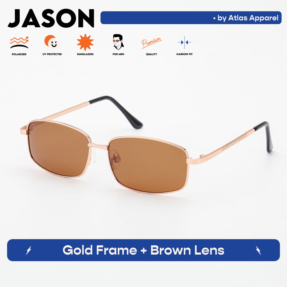 JASON Men's Polarized Oval Sunglasses (Size 54) - UV Protection, Medium Fit