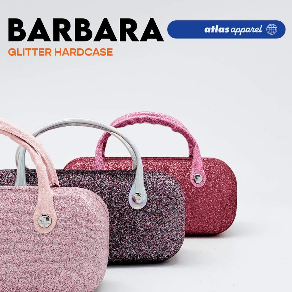 Atlas Apparel BARBARA Glitter Hard Case Sunglasses for Women