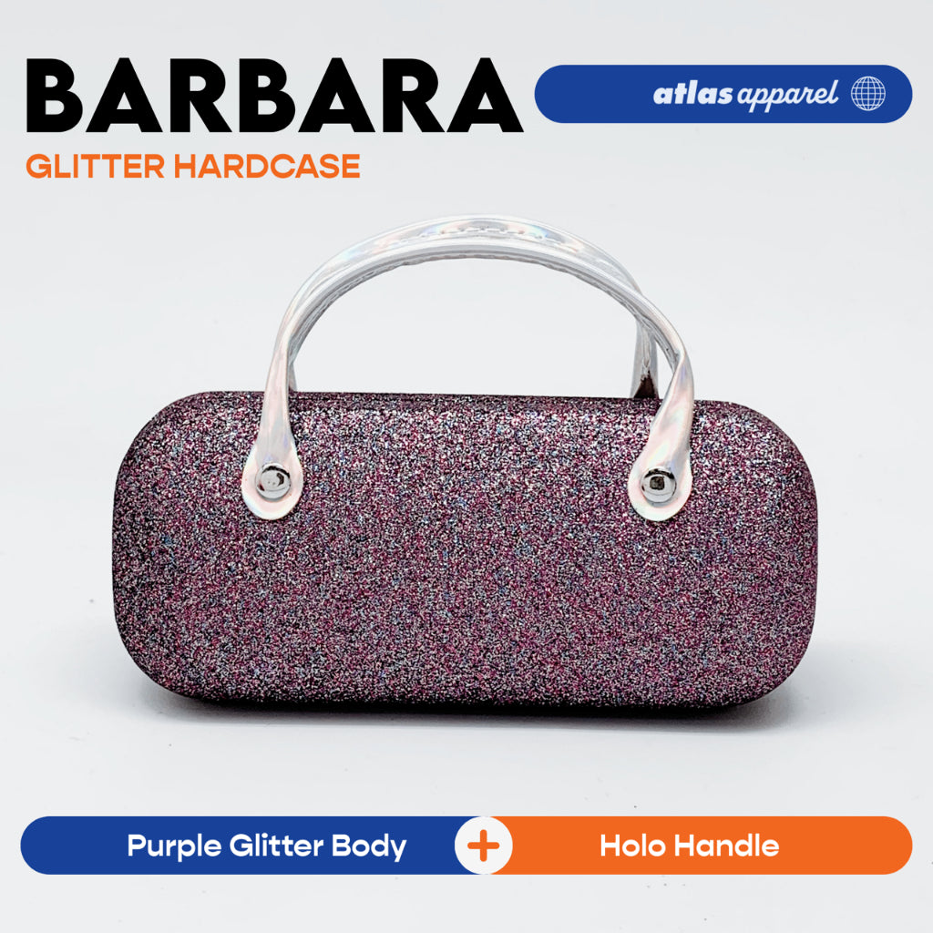 Atlas Apparel BARBARA Glitter Hard Case Sunglasses for Women