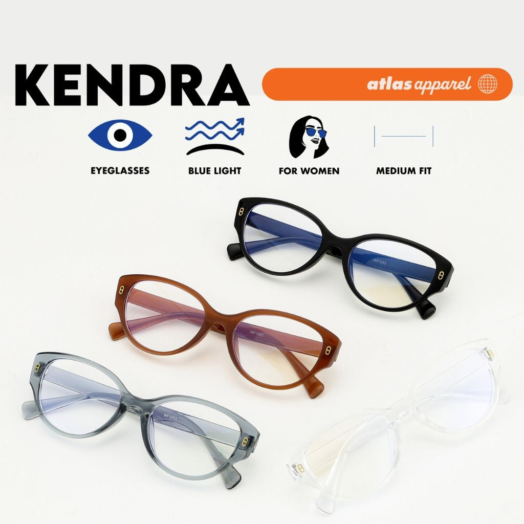 Atlas Apparel KENDRA Blue-Light Blocking Anti-Radiation Eyeglasses for Women (Size 53)