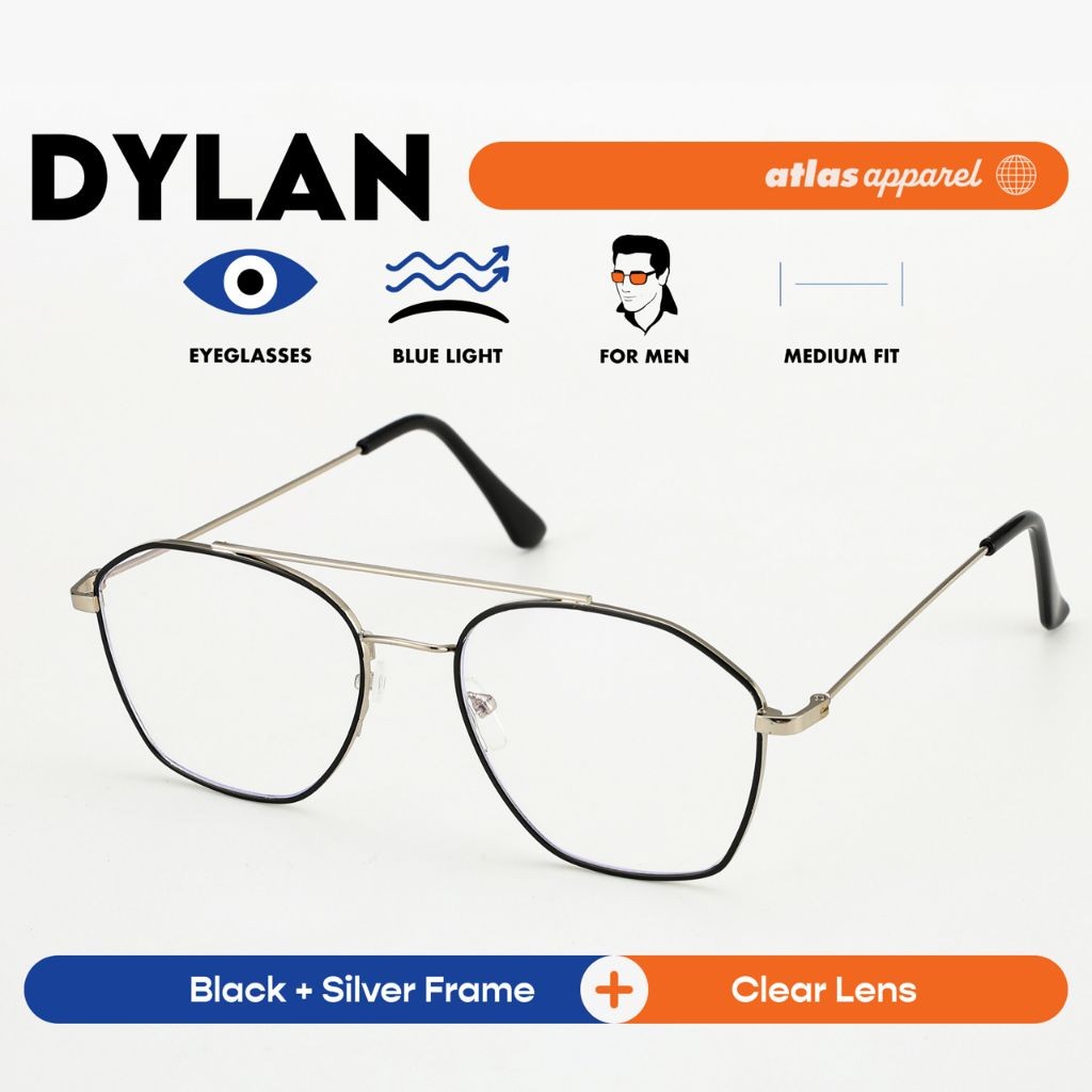 Atlas Apparel DYLAN Blue-Light Blocking Anti-Radiation Eyeglasses for Men (Size 54)
