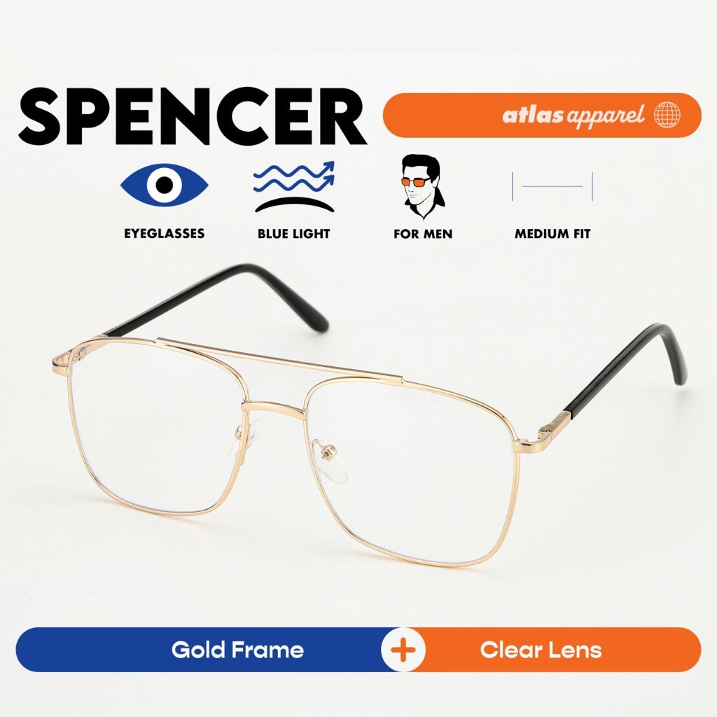 Atlas Apparel SPENCER Blue-Light Blocking Anti-Radiation Eyeglasses for Men (Size 52)