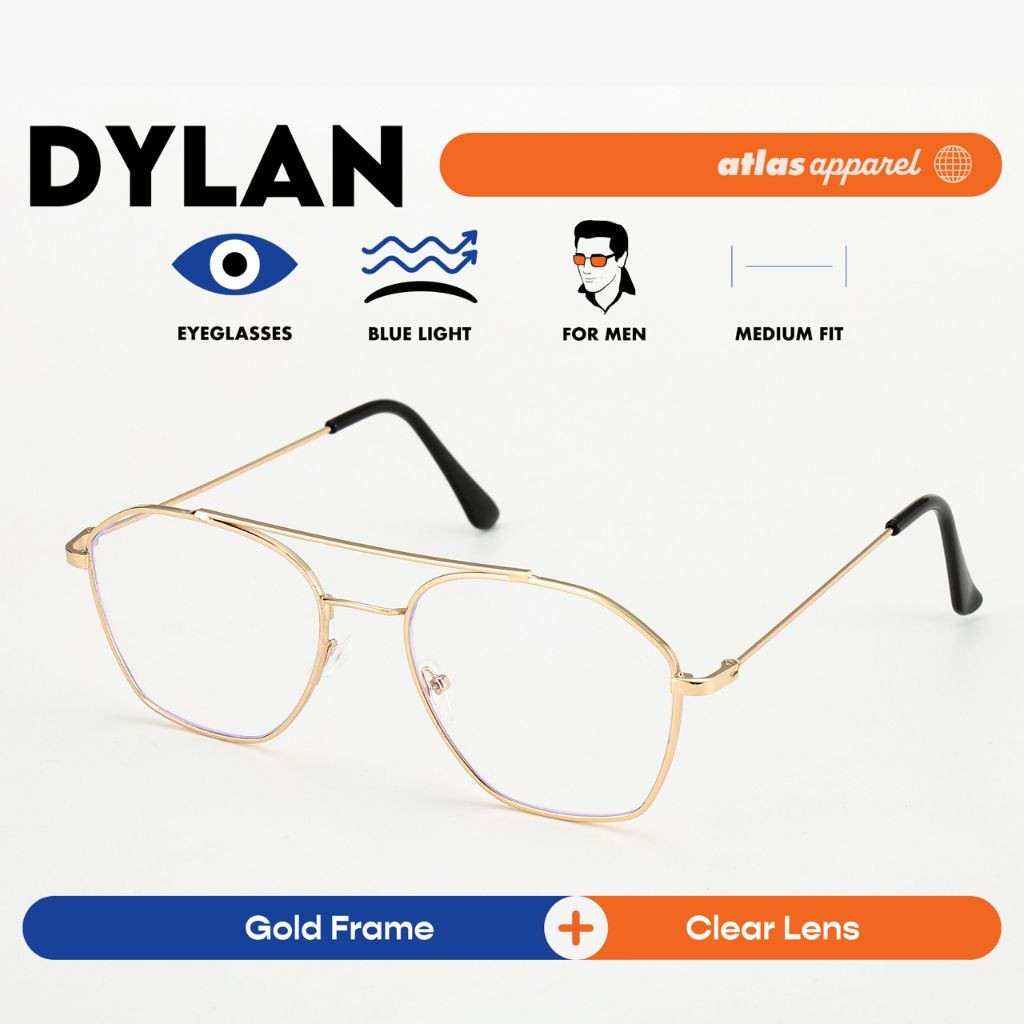 Atlas Apparel DYLAN Blue-Light Blocking Anti-Radiation Eyeglasses for Men (Size 54)